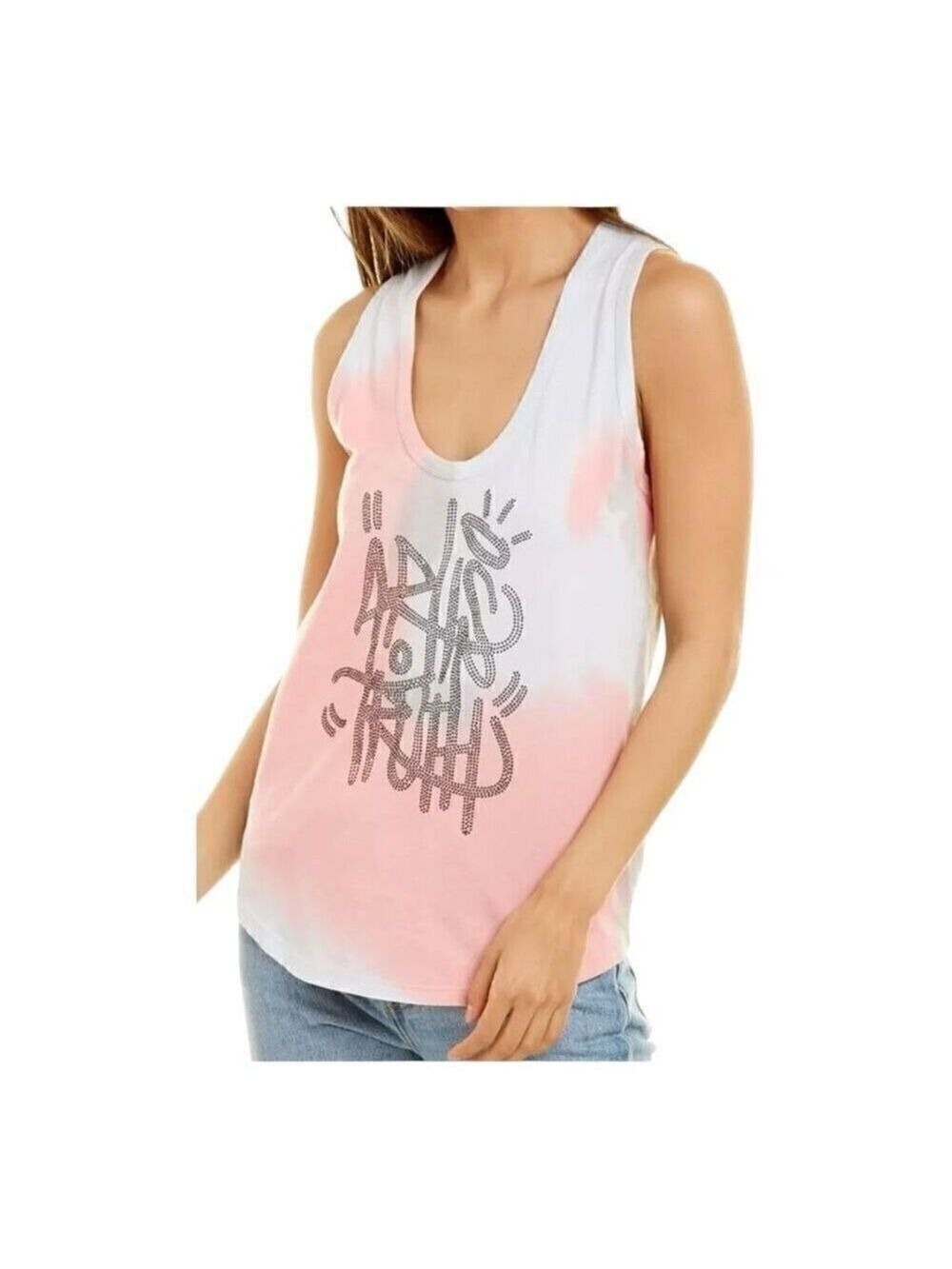 Zadig & Voltaire Tam Jormi Strass Tie-Dye Cotton Tank Top Size Medium
